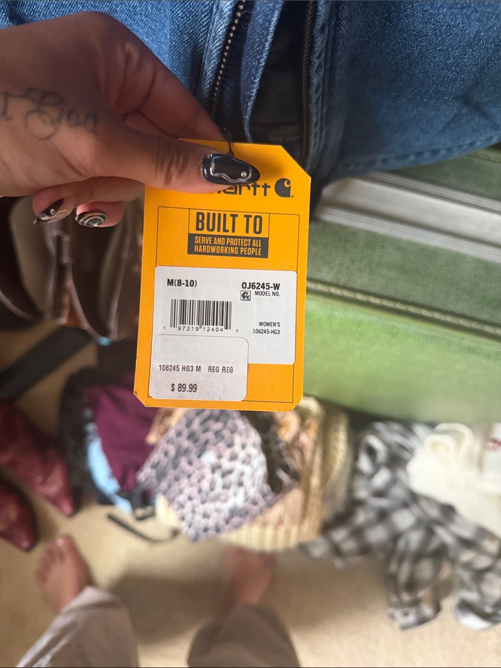 Carhartt Indigo Denim Zip-Front Jacket - Picture 2 of 2